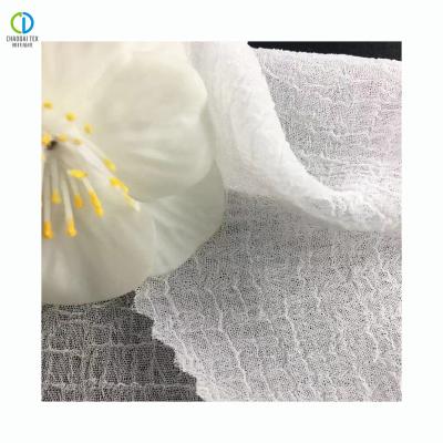 China Memory Nano Crepe Pure White 100%Recycled Polyester Chiffon Fabric For Clothes Toys for sale