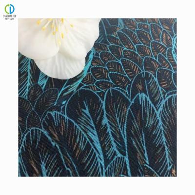 China Tear-Resistant Peacock Printed 100%Recycled Polyester Chiffon Fabric For Dress Suits for sale