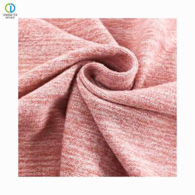 China Cationic Pink Peach Shrink-Resistant 25%Recycled Polyester Knitted Fabric For Clothes Toys for sale