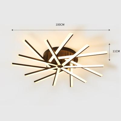 China Surface Mounted Luxury Modern Aluminum Bedroom Ceiling Lights Fixture Chandelier For Main Room for sale