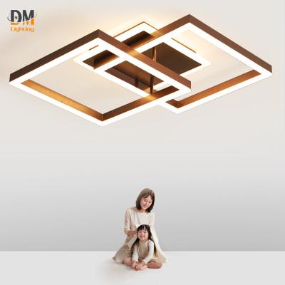 China Surface Mounted Acrylic Modern Simple Living Room Square Shape Led Lighting Minimalist Rectangular Semi Flush Shape LED Ceiling Lamp for sale