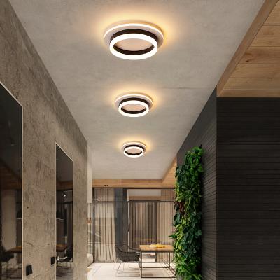 China Modern Home Hallway Flush Mount Led Round Indoor Ceiling Lamp Porch Balcony Light Fixture for sale