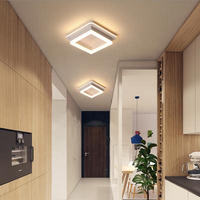 China Designer Lights Square Plate Outdoor Bedroom Lamp Mount Outdoor Corridor Lighting Led Roof Ceiling Fan Ceiling Lamp Iron LED Stripe for sale