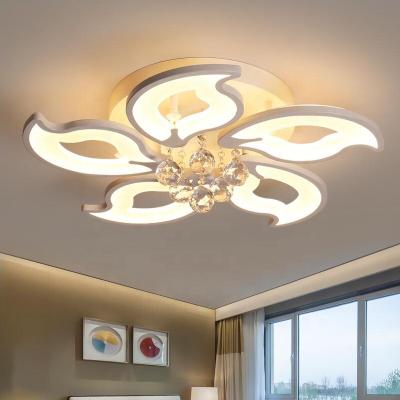 China Restaurant Fashionable Crystal Bedroom Hotel Home Shape Flower Shape Ceiling Light Outdoor Decorative Led Modern Chandelier Living Room Outdoor Mounted Chandelier for sale