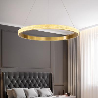 China Modern Luxury Crystal Rings Acrylic LED Pendant Light Hanging Chandelier Lighting Modern Decoration Lamp LED Stripe Hotel,Living Room for sale