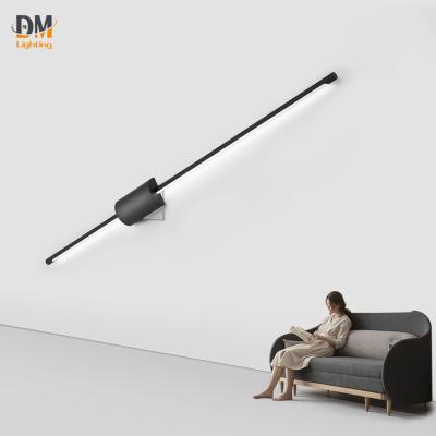 China Modern Modern LED Bedside Amazons Reading Nordic European Single Bedroom LED Wall Lamp Acrylic Stripe Strips Matt Black AC 85-265V for sale