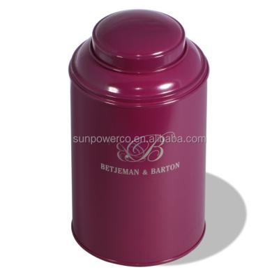 China Tea Around Shape Tinplate Tea Tin / Small Dome Lid Tea Storage Canister / Customized Tea Canister for sale