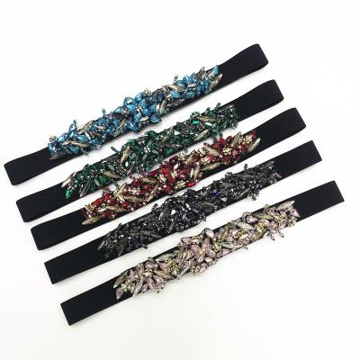 China Garment Accessories Stretch Waist Belt Striped Elastic Waistband Elegant Women Girdle Accessories Female Belt for sale