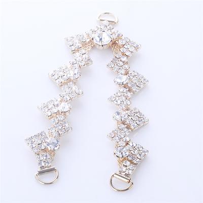 China Colorful Crystal Square Rhinestone Wedding Bridal Metal Bling Shoe Decoration Jewelry Shoe Clip Decoration Buckle for sale