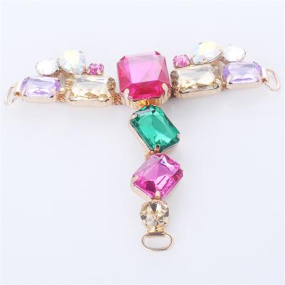 China Shoe Decoration Jewelry Fashion Alloy Rhinestone Crystal Buckle Chain Shoe Decoration Ornament For Sandal for sale