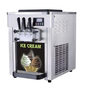 China Commercial Desktop Soft Ice Cream Making Machine Cone Three Head For Food Shop Te koop