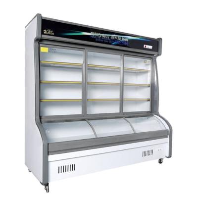 China fruits and vegetables display freezer cooler restaurant barbecue malatang refrigerator preservation frozen commercial for sale