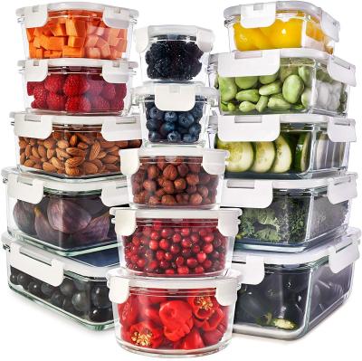 China Microwavable Professional Glass Custom Food Storage Container Storage Container Food Storage Container Set for sale