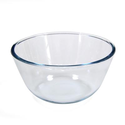 China High Borosilicate Glass Salad Bowl Low Price Round Shape Sustainable Mixing Bowl for sale