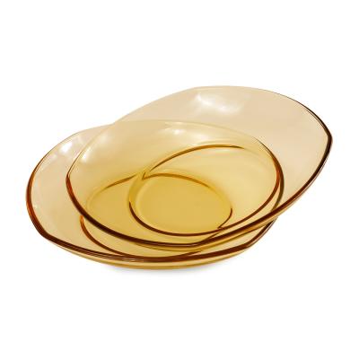 China High Borosilicate Sustainable Glass Dinnerware Dish Transparent Glass Dish for sale