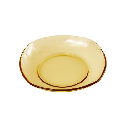 China High Quality Viable Amber Glass Dish Heat Resistant Microwavable Dinner Dish for sale