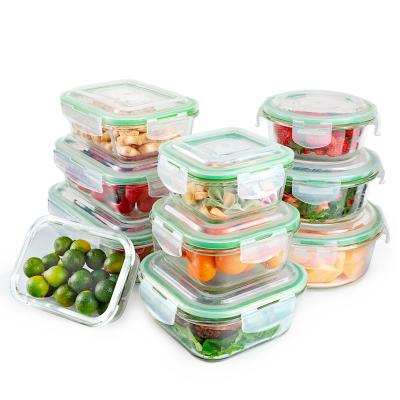 China Amazon Sustainable Top Selling Glass Storage Glass Food Container Set High Borosilicate Glass Bakeware Set for sale