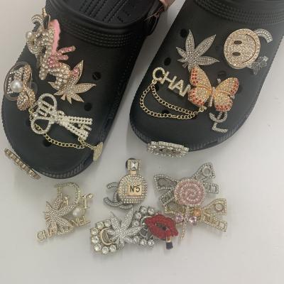 China Custom Clog Charm New Designer Croc Pieces Charms Croc Decorations Metal Bling Diy Hot Sale High Class Diamond Designer Croc Charms Shoe Charm for sale