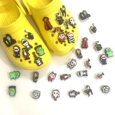 China Washable Gifts 2023 All Saints' Day Wholesale Custom Croc Charms Soft Rubber Shoe Charms For Croc Shoe Decorations Accessories for sale