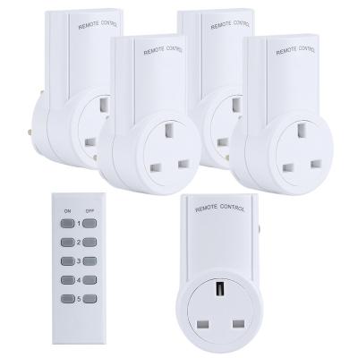 China Residential / Multipurpose UK Standard Socket White Smart Power Socket With Remote Control Wall Socket for sale