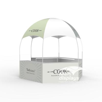 China Portable Outdoor Food Kiosk 10 x 10 Hexagon Promotion Dome Tent for sale