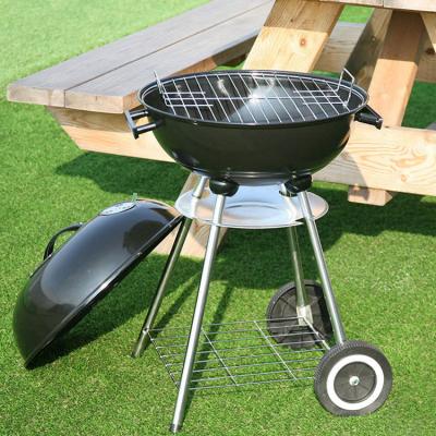 China Low MOQ Adjustable Factory Size XWX 18inch Metal Outdoor Charcoal BBQ Grill With 2 Wheels for sale