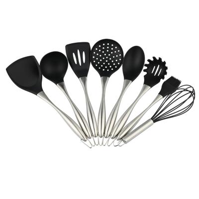 China Sustainable Food Grade Silicone Stainless Steel Kitchenware Set Kitchen Accessories Silicone Cookware Set for sale