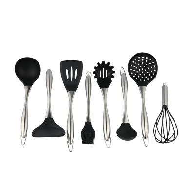 China Sustainable Non-Stick Cooking Tools Baking Tools Kitchen Accessories Silicone Kitchen Utensil Set Stainless Steel Rack for sale