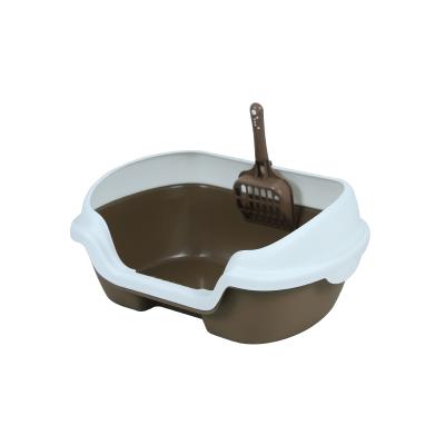 China Sustainable Pet Products Cleaning Closed Plastic Prevent Coming Out Cat Toilet Box Trays Cat Litter Box for sale