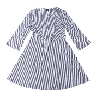 China Other Factory Good Quality Cute Skirt Dress Girly Striped V Neckline Dress Directly for sale