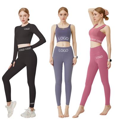 China Wholesale Breathable Sports Bra Quick Dry Popular Gym Women Seamless Fitness Yoga Wear Leggings Ropa Deportiva Sport Workout Yoga Set for sale