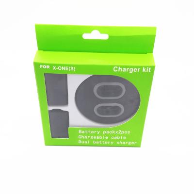 China Rechargeable Battery 2 Charging 2800mah Battery For XBOX ONE Controller Joystick Charge Kit for sale