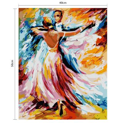 China Eco-Friendly Crystal Rhinestone Embroidery Pictures Cross Dance Dot Dancer Street Couples Dancing Lover Painting By Numbers for sale