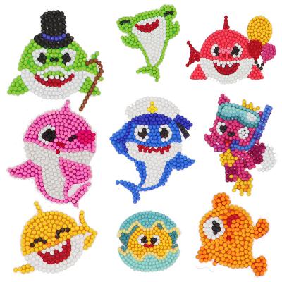 China Full Diamond Children's DIY Animal Shark Diamond Embroidery Kit Modern Handmade Cartoon Cross Stitch Around Diamond Painting Sticker for sale