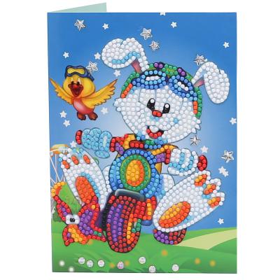 China Europe Cartoon Kids Gift 5D Diamond Embroidery Paper DIY Handmade Postcards Christmas Greeting Cards for sale