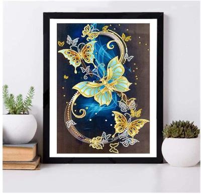 China Home Decorations.Gifts DIY 5D Diamond Painting Partial Drill Special Shaped Diamond Dotz Crystal Rhinestone Butterfly Diamond Art Opener for Wall Home for sale