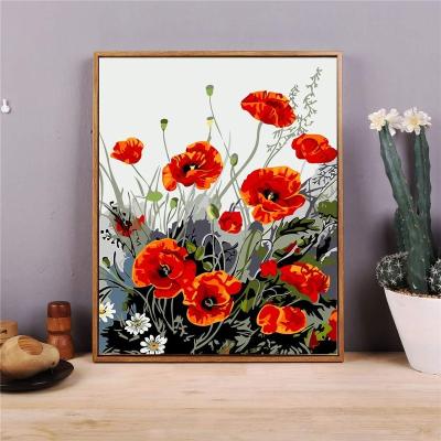 China Home Decorations.Gifts Adult Paint By Number Kits,Komidea DIY Paint By Number For Adults With Brush Canvas Great Gift And Home Decor,Dancing Flower for sale