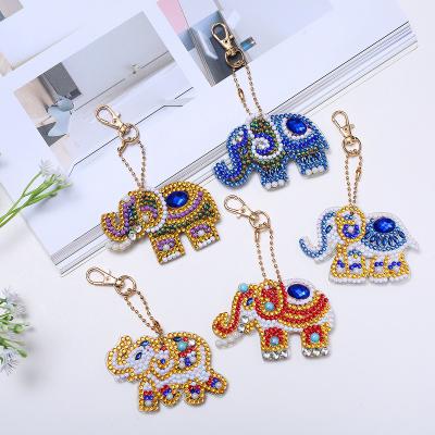 China Thai Elephant Logo Other Chains Rings Promotion Gift Custom Spray Shape Popular Animal Patterns Diamond Painting Key Chain for sale