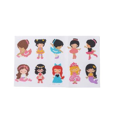 China 100% Full Handmade Wholesale 8*8CM Girls Diamond Stickers Diamond Painting Set DIY Drill Diamond Painting Dancing Thank You Stickers for sale