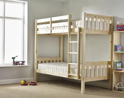 China Bunk Beds Modern Pine Solid Wood Bunk Bed With Ladder for sale