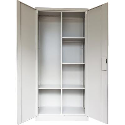 China Steel Wardrobe Half Hanger Half Shelf Metal Bedroom Adjustable Wardrobe Two Door (Height) for sale