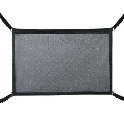 China Large Capacity Double Layers Nylon Net With Zipper Car Ceiling Storage Net Organizer for sale