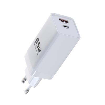 China 65W USB C Charger Dual Port GaN Mobile Phone Wall Charger for Phones for sale