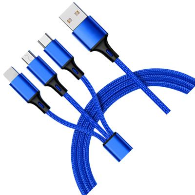 China Cheap Price High Quality 1.2M MP3/MP4 Player Cable 3 In 1 Multi Charger USB C Cable for sale