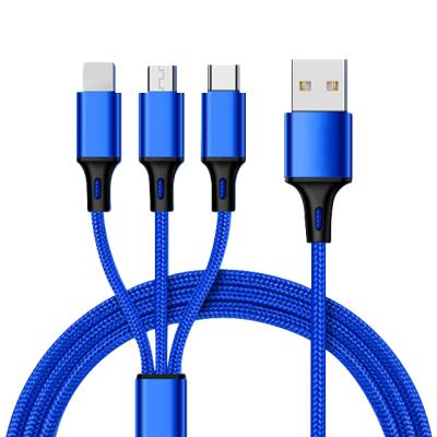 China MP3/MP4 Player 1.2M Portable Fast Charging 3 in 1 USB Data Cable for sale