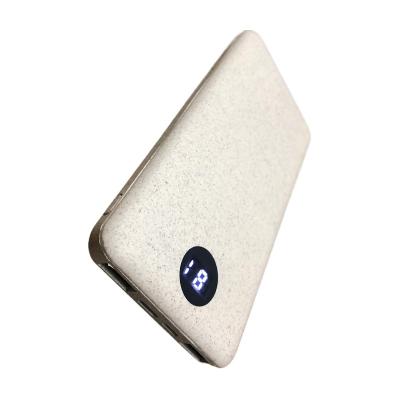 China Fast Power Bank Portable Charger Support High Capacity 10000mAH With Eco-Friendly Wheat Material Straw for sale