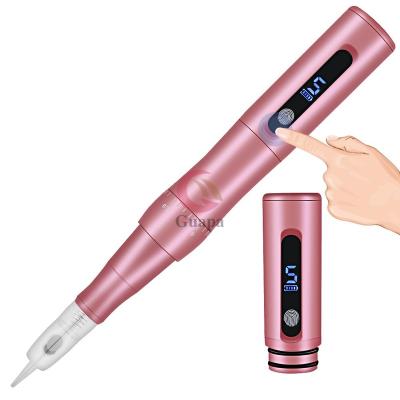 China Private Label Permanent Touch Screen Digital PMU Cosmetic Tattoo Machine 2pcs Cordless Battery For Ombre Eyebrow Shaping 5 Speed ​​Levels for sale