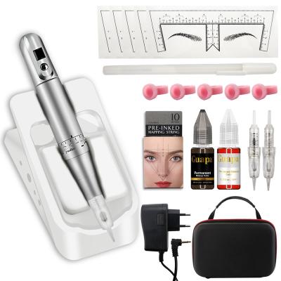 China Permanent Makeup Tattoo Machine Tattoo Pigment Ink Eyebrow Kit Ruler Permanent Sticker Pre-Inked Trace String Silicone Ink Ring For PMU for sale