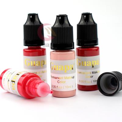 China Permanent Makeup Lip Tattoo Ink Set Microblading Pigment Pigment Plant Extraction Organic Red Color Tattoo Ink For Lip Tint Tinting Contouring for sale