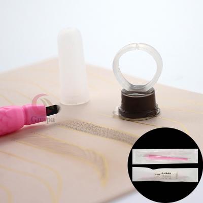 China Microblading Tool U18 NANO 0.15mm Permanent Disposable Rose Black Thinnest Blade With Ring Perfect Dye Applicator For Hair Strokes for sale